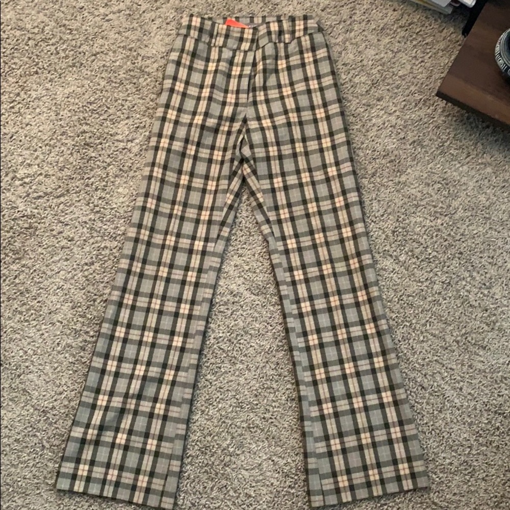 Flare Plaid Pants
